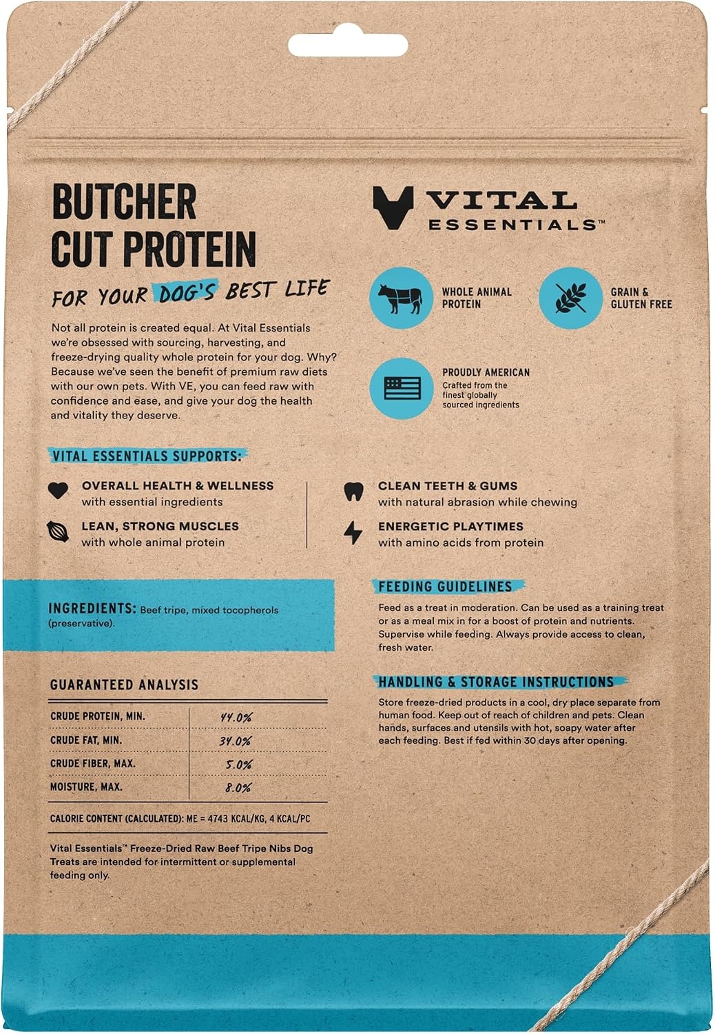 image:imageVital Essentials Freeze Dried Dog Treats Beef Bites 62 oz Bag Single Protein Made With Beef amp Liver Premium Quality Protein GrainFree Training TreatsBeef Tripe