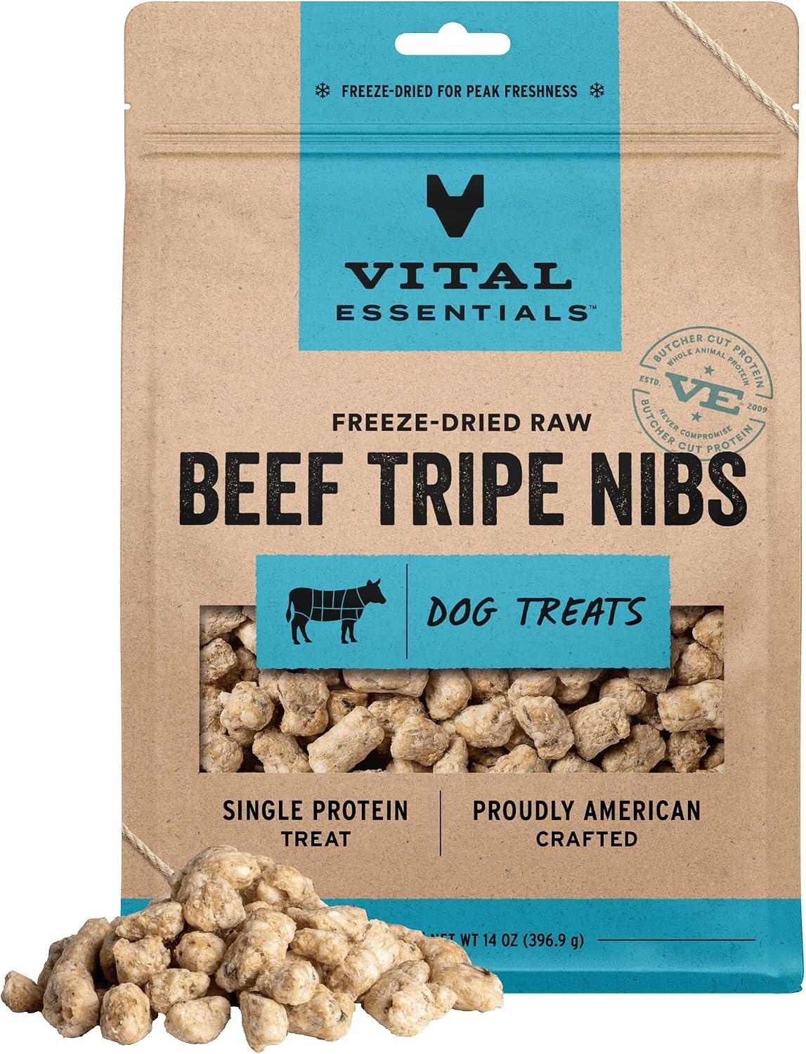 image:imageVital Essentials Freeze Dried Dog Treats Beef Bites 62 oz Bag Single Protein Made With Beef amp Liver Premium Quality Protein GrainFree Training TreatsBeef Tripe