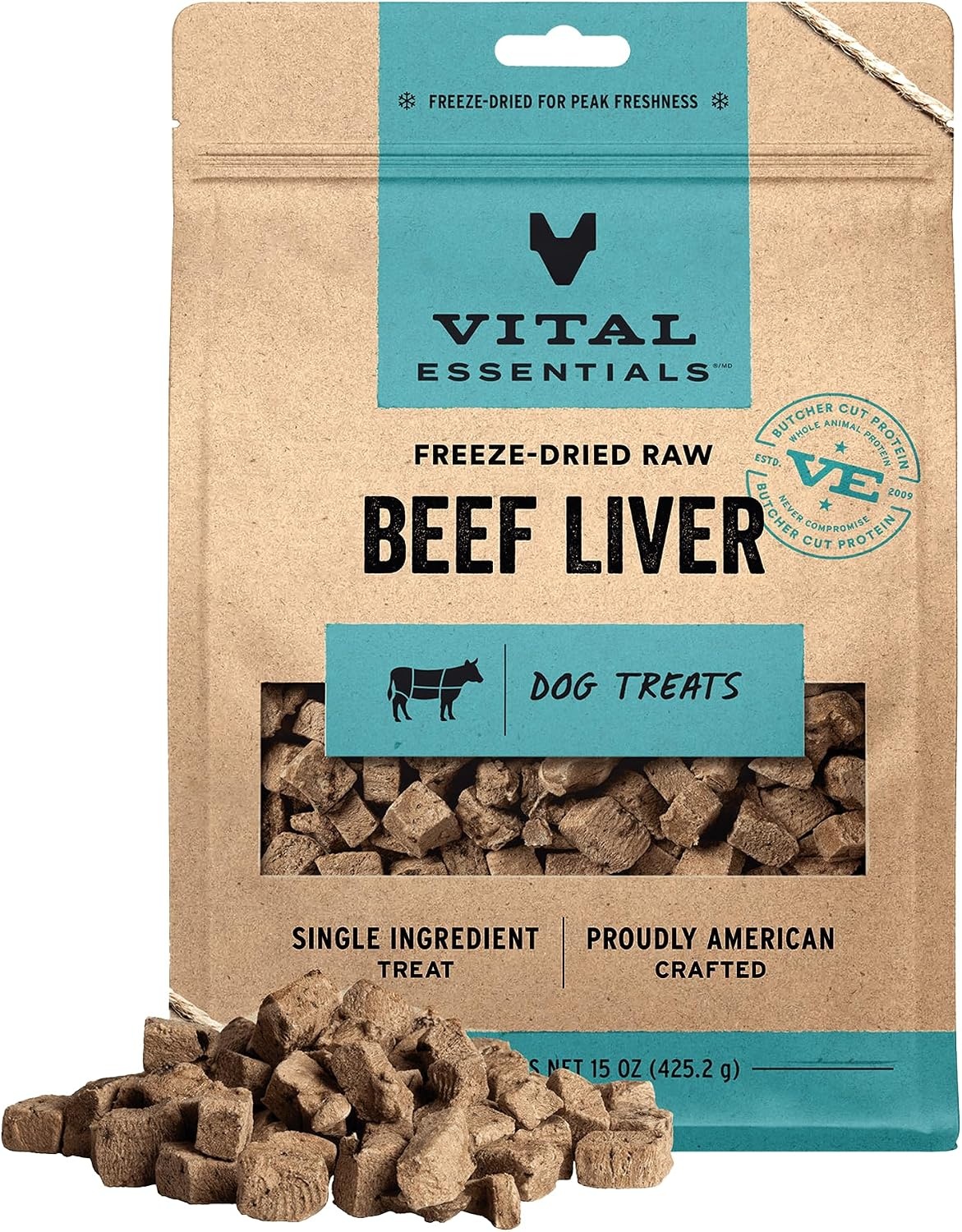 image:imageVital Essentials Freeze Dried Dog Treats Beef Liver 21 oz Bag Single Ingredient Made With 100 Beef Liver GrainFree Training Treats USA Made with US amp Globally Sourced IngredientsBeef