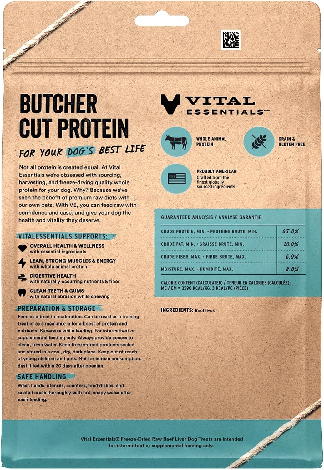 image:imageVital Essentials Freeze Dried Dog Treats Beef Liver 21 oz Bag Single Ingredient Made With 100 Beef Liver GrainFree Training Treats USA Made with US amp Globally Sourced IngredientsBeef