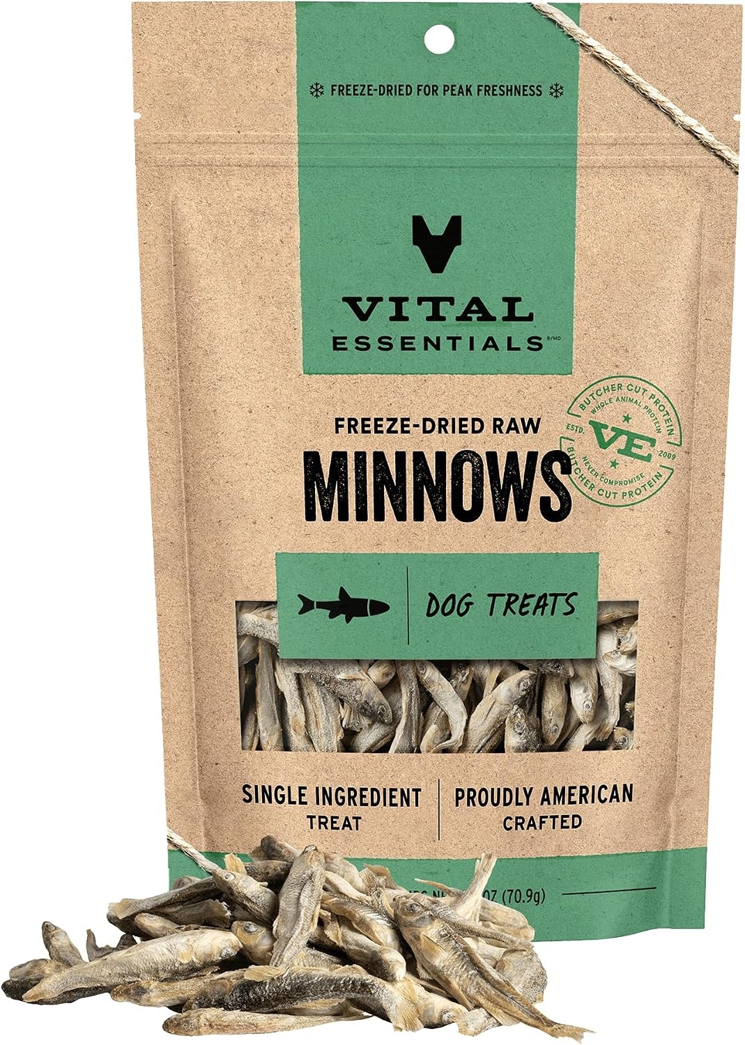 image:imageVital Essentials Freeze Dried Minnows Dog Treats 1 oz Bag Single Ingredient 100 Minnow Premium Quality Protein GrainFree Treats USA Made with US amp Globally Sourced IngredientsMinnows