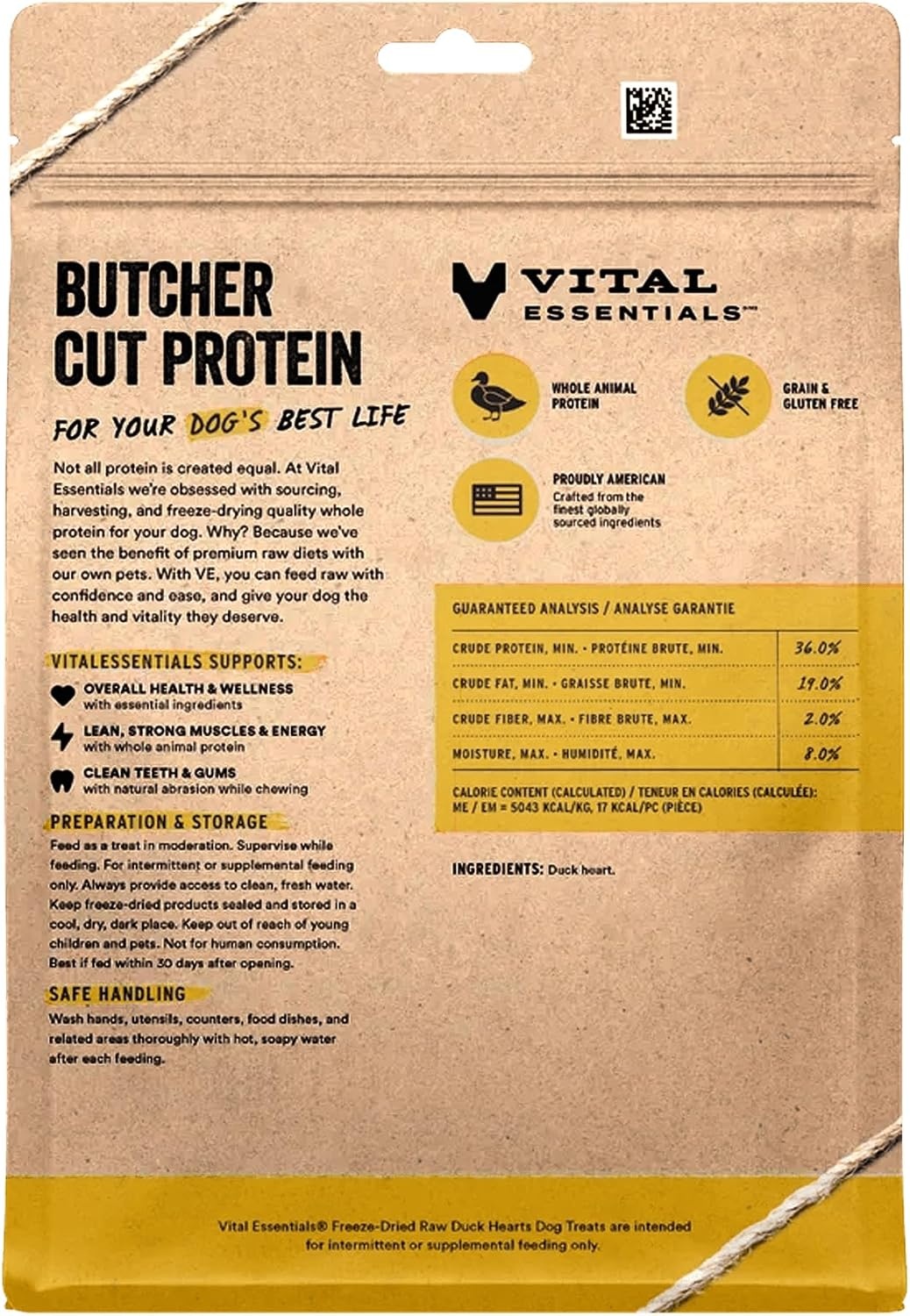 image:imageVital Essentials Freeze Dried Raw Chicken Hearts Dog Treats 375 oz Bag Single Ingredient Premium Quality Protein Grain Free USA Made with US amp Globally Sourced IngredientsDuck Hearts
