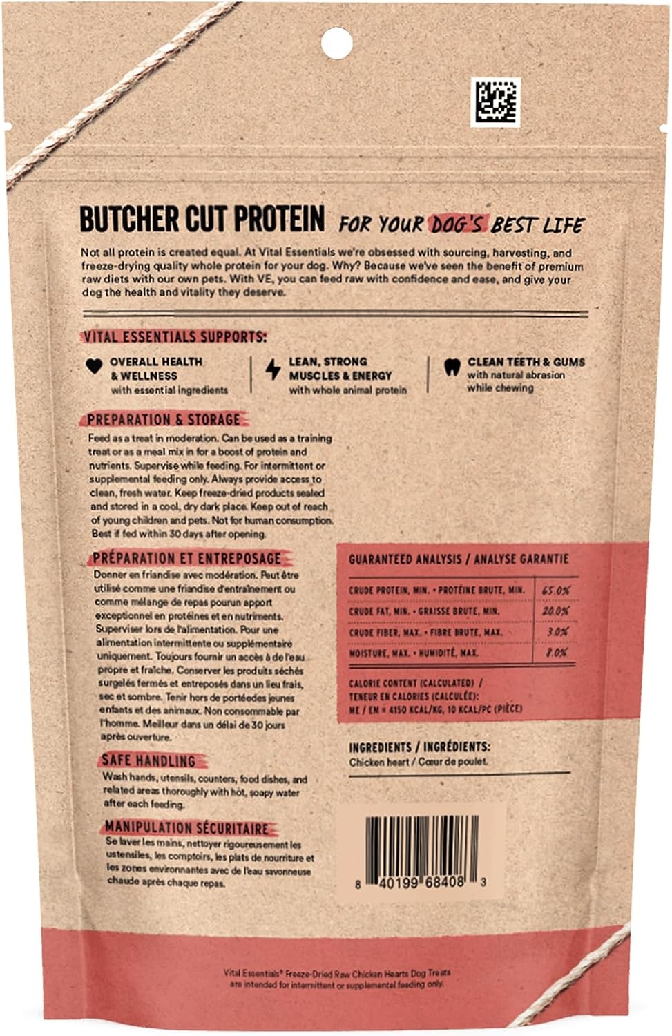 image:imageVital Essentials Freeze Dried Raw Chicken Hearts Dog Treats 375 oz Bag Single Ingredient Premium Quality Protein Grain Free USA Made with US amp Globally Sourced IngredientsChicken Hearts