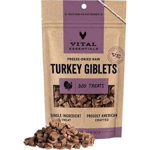 Vital Essentials Freeze Dried Dog Treats, Beef Liver, 2.1 oz Bag | Single Ingredient, Made With 100% Beef Liver, Grain-Free Training Treats, USA Made with U.S. & Globally Sourced Ingredients(Turkey)