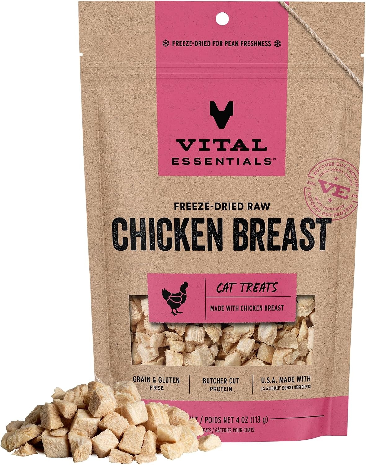 image:imageVital Essentials Freeze Dried Cat Treats Duck Liver 09 oz Bag Single Ingredient Premium Quality Protein Grain Free Healthy Treats USA Made with US amp Globally Sourced IngredientsChicken