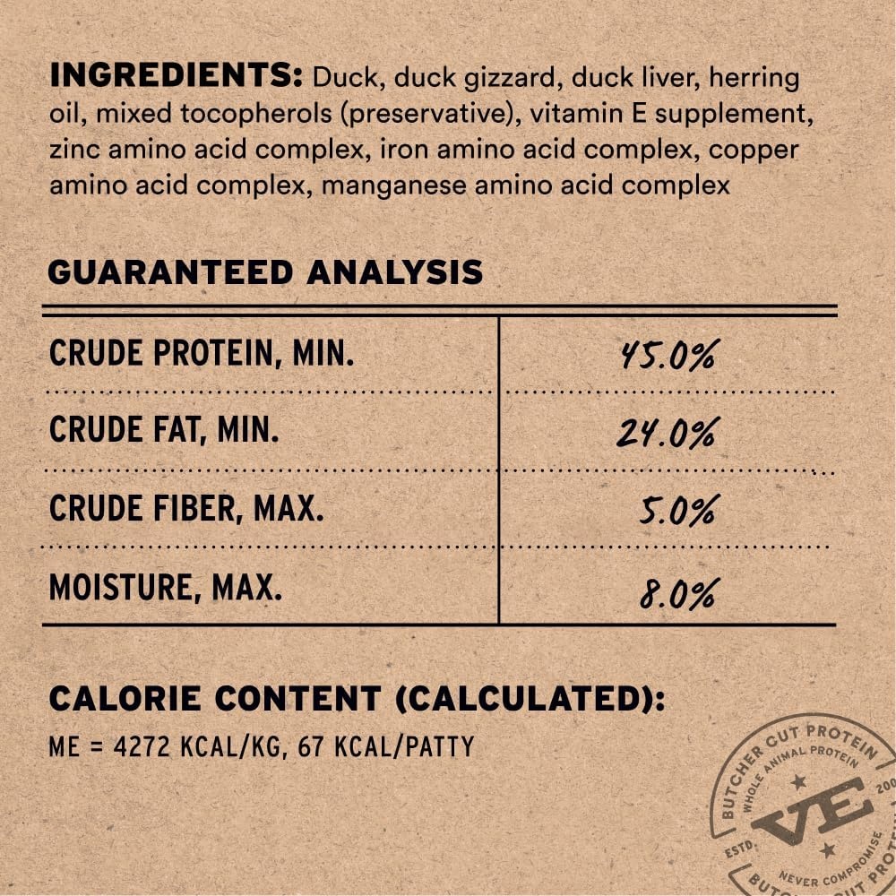 image:imageVital Essentials Freeze Dried Dog Food Duck Mini Patties 14 oz BagDuck