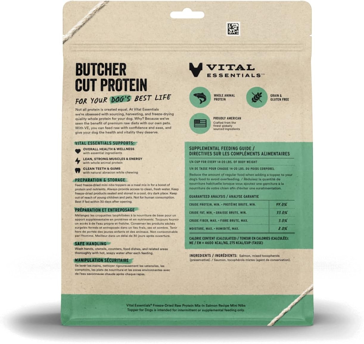 image:imageVital Essentials Freeze Dried Dog Food Topper Chicken Mini Nibs 18 oz BagSalmon