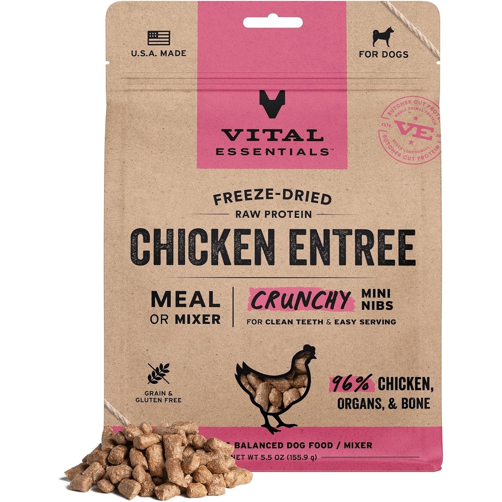 image:imageVital Essentials Freeze Dried Dog Food Beef Mini Nibs 55 oz BagChicken