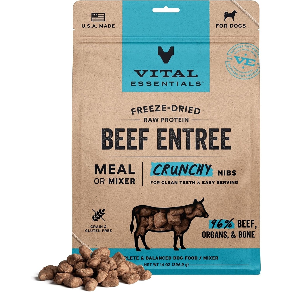 image:imageVital Essentials Freeze Dried Dog Food Chicken Nibs 14 oz BagBeef