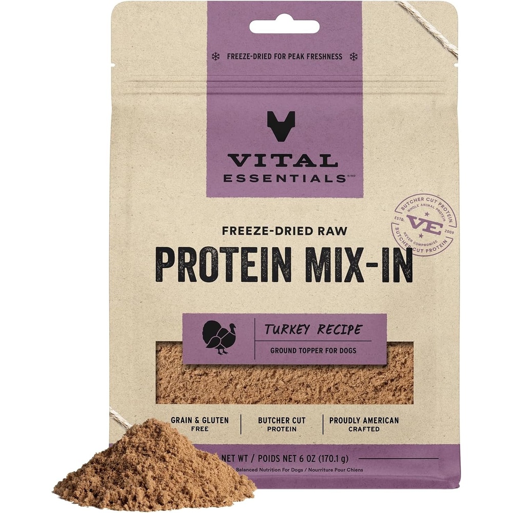 image:imageVital Essentials Freeze Dried Dog Food Topper Turkey 6 oz BagTurkey