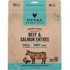 Vital Essentials Freeze Dried Dog Food, Beef Nibs, 14 oz Bag(Beef & Salmon)