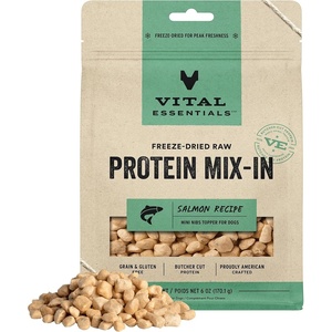 Vital Essentials Freeze Dried Dog Food Topper, Chicken Mini Nibs, 18 oz Bag(Salmon)