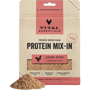 Vital Essentials Freeze Dried Dog Food Topper, Turkey, 6 oz Bag(Chicken)