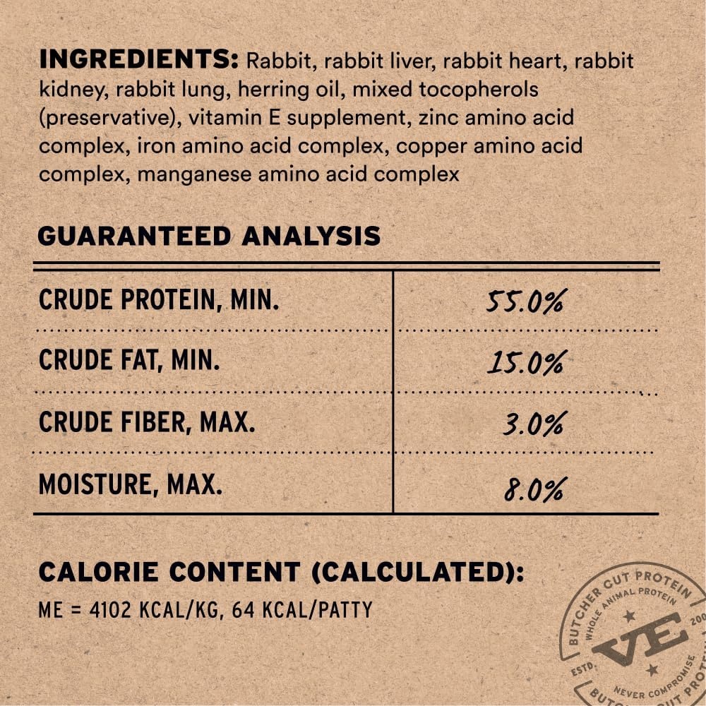 image:imageVital Essentials Freeze Dried Cat Food Chicken Mini Patties 8 oz BagRabbit