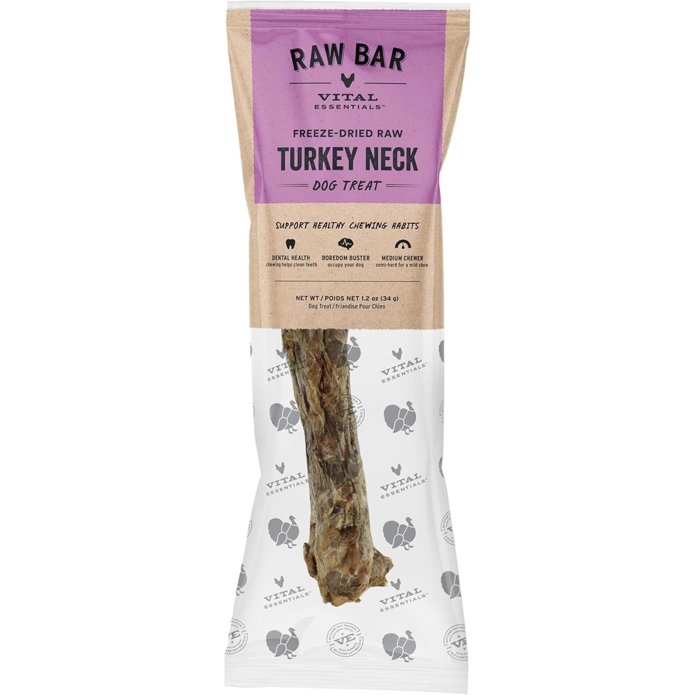 image:imageVital Essentials FreezeDried Raw Duck Neck Dog Treat 1PackTurkey Neck