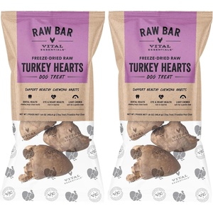 Vital Essentials Freeze-Dried Raw Turkey Hearts Dog Treats, 1.6 oz Bag(1 Count (Pack of 2))